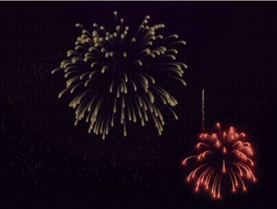 Fireworks Exploding In Dark GIF