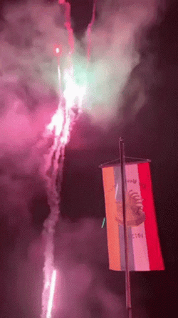 Fireworks Fail Up And Down With Flag GIF