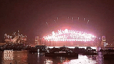 Fireworks Over Sydney Harbour Bridge GIF