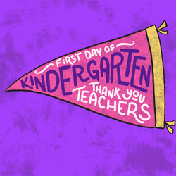 First Day Of School Kindergarten Flag Waving GIF