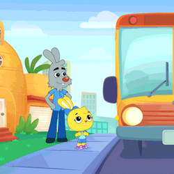 First Day Of School Playkids Boarding School Bus GIF