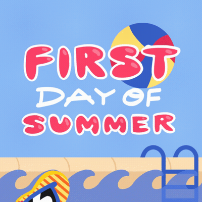 First Day Of Summer Poster Beach Ball GIF