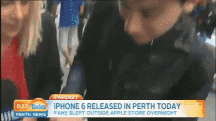 First Iphone 6 Buyer Drops It GIF