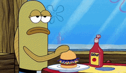 Fish Eating Yummy Burger GIF