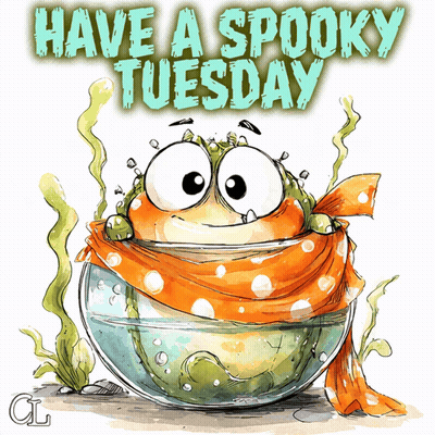 Fish In Bowl Saying Have A Spooky Tuesday GIF