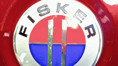Fisker Emblem On Red Background GIF