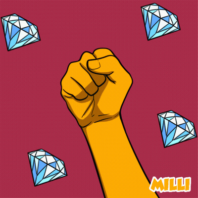 Fist Surrounded By Diamonds And Milly GIF