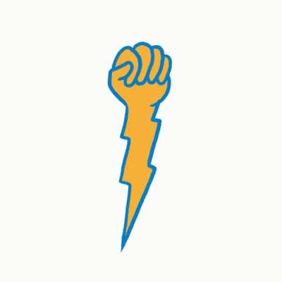 Fist With Lightning Bolt Behind GIF