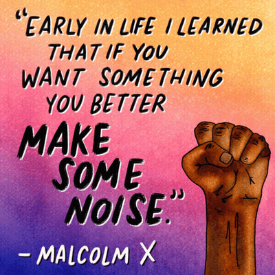 Fist With Malcolm X Quote GIF