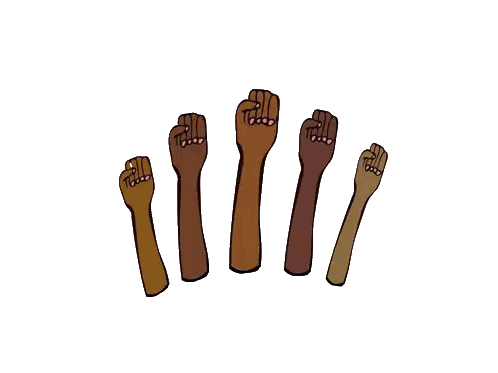 Fists Raised In The Air Sticker
