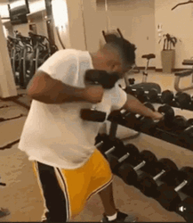 Fitness Buff  Lifting Dumbbells Working Out GIF