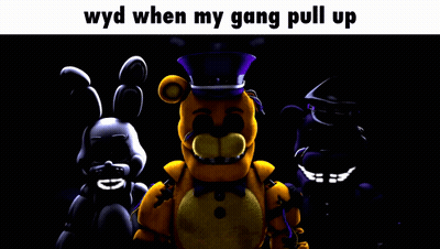 Five Nights At Freddy's Characters Standing In Dark Room GIF