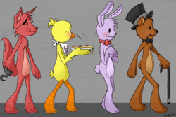 Five Nights At Freddy's Glitch Characters GIF
