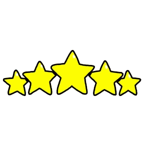 Five Yellow Stars In A Row Sticker
