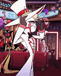 Fixing His Coat Lucifer Hazbin Hotel  GIF