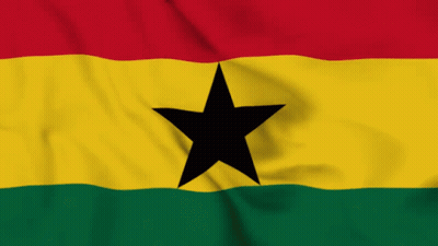 Flag Of Ghana With Black Star GIF