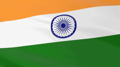 Flag Of India With Blue And White Circle GIF