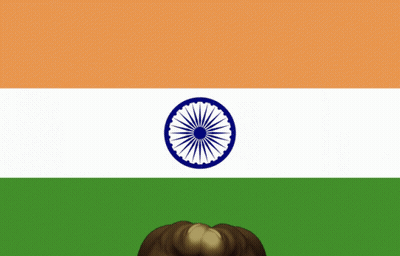 Flag Of India With Blue And White Circle GIF