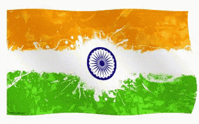 Flag of India With White Circle