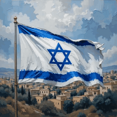 Flag Of Israel With Star Of David GIF