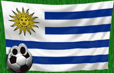 Flag Of Uruguay With Sun And Soccer Ball GIF