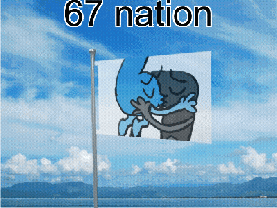 Flag Saying 67 Nation With Kissing Couple GIF