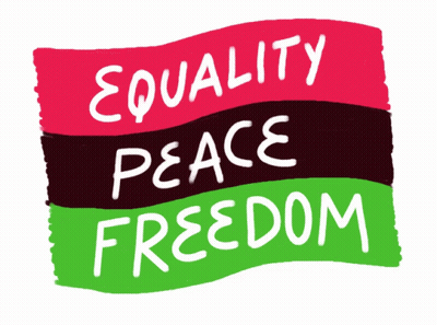 Flag Saying Equality Peace And Freedom GIF