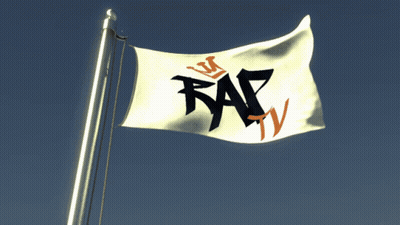 Flag Saying Far TV Waving In Wind GIF