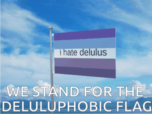 Flag Saying I Hate Delulus GIF