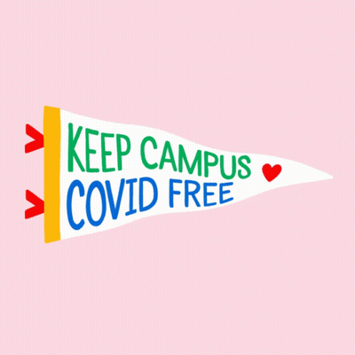 Flag Saying Keep Campus Covid Free GIF