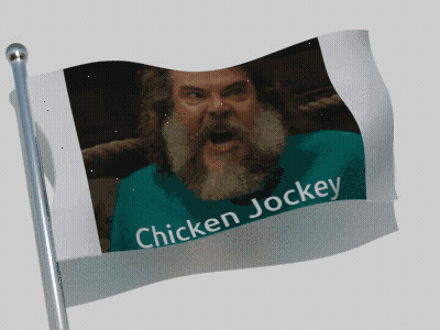 Flag With Bearded Man And Chicken Jockey GIF