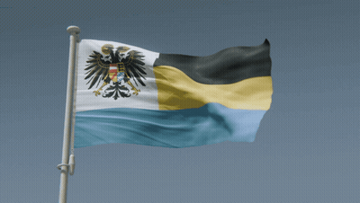 Flag With Black Eagle Flying GIF