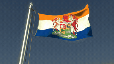 Flag With Coat Of Arms Saying President GIF