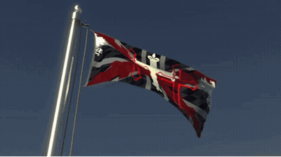 Flag With Cross Flying In Wind GIF