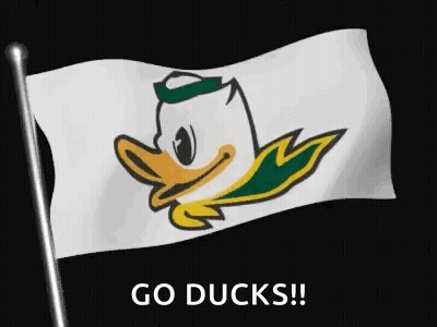 Flag With Duck And Go Ducks Text GIF