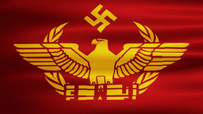 Flag With Eagle And Swastika Letters EA GIF