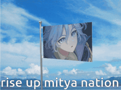 Flag With Girl And Rise Up Mitya Nation GIF