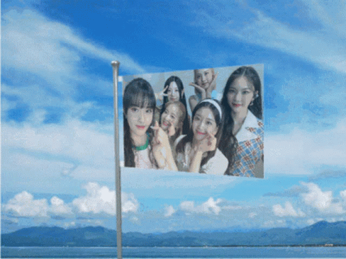 Flag With Group Of Young Women GIF