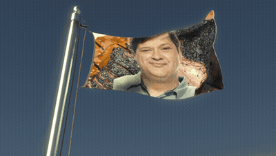 Flag With Man And Steaks GIF