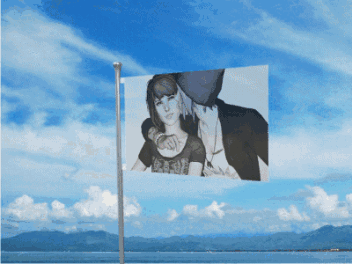 Flag With Man And Woman Image GIF
