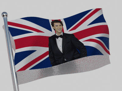 Flag With Man In Tuxedo GIF