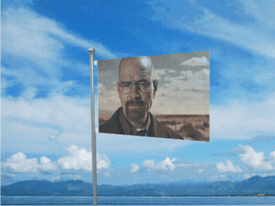 Flag With Man With Glasses And Beard GIF