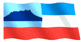 Flag With Mountain In Red White And Blue Sticker