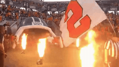 Flag With Number 2 On Fire GIF