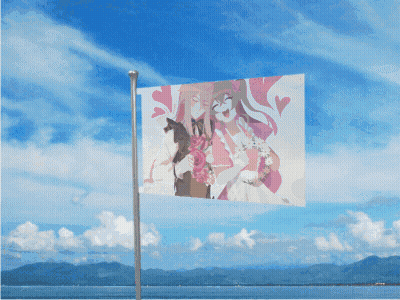 Flag With Picture Of Girl GIF