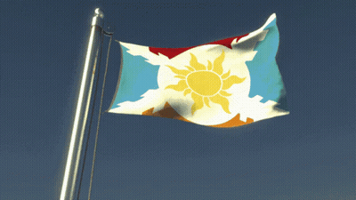 Flag With Yellow Sun Flying GIF