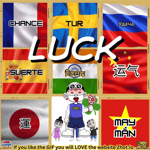 Flags Collage Luck Chance Tur Suerte GIF