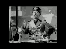 Flamboyant Benito Mussolini Delivering Speech