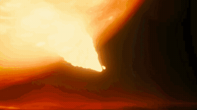 Flame Emerging From Sky Hole GIF