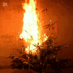 Flame On Christmas Tree GIF